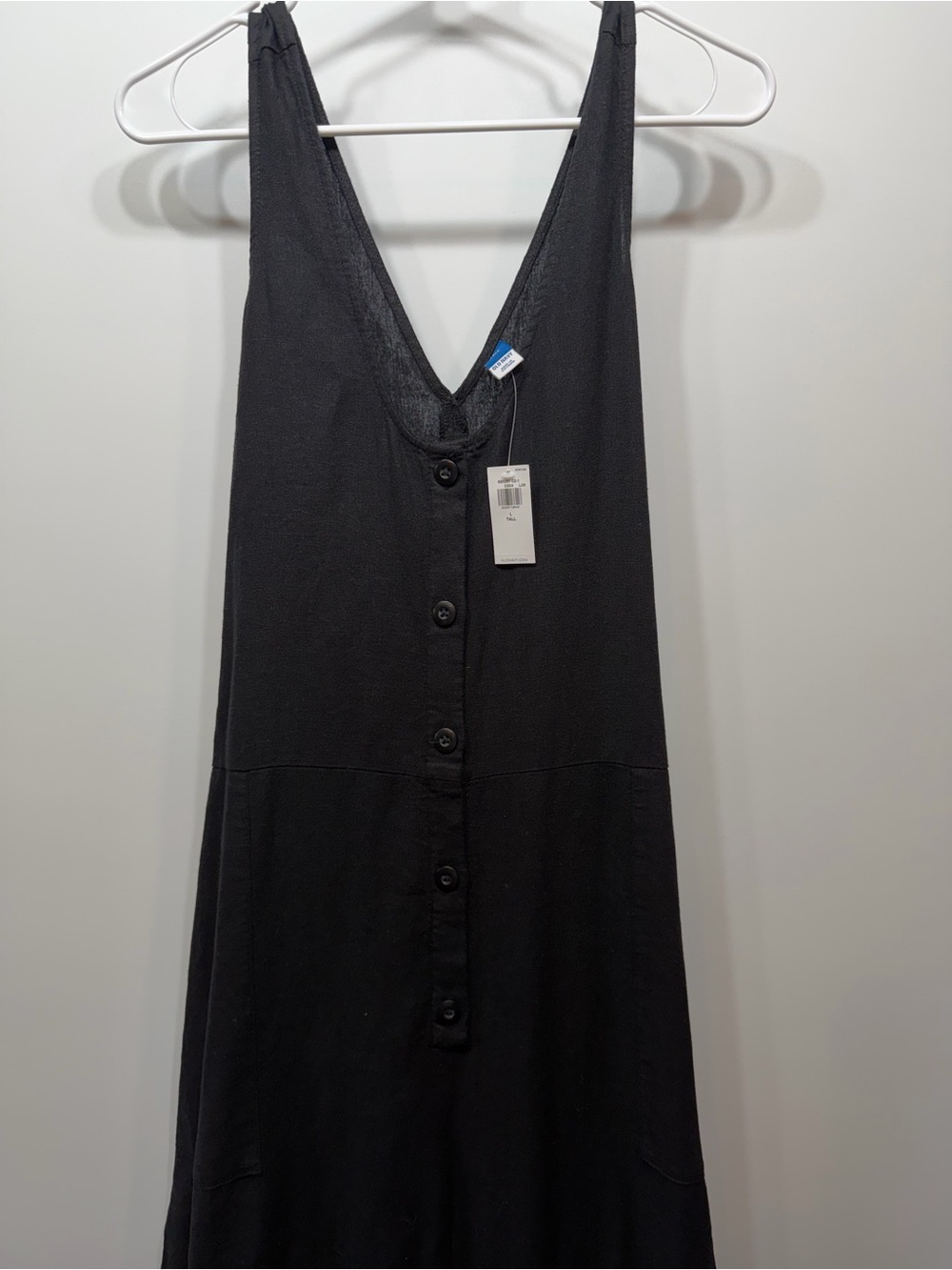 Old Navy Black Button-Front Wide-Leg Jumpsuit - Picture 8 of 14
